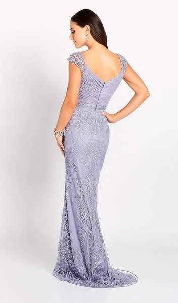 Cameron Blake By Mon Cheri - Ribbon Applique Allover Lace Dress 119643 - 1 Pc Heather In Size 14 Available 4 Cameron Blake By Mon Cheri - Ribbon Applique Allover Lace Dress 119643 - 1 Pc Heather In Size 14 Available