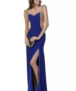 Cinderella Divine - 1547 Jeweled Cap Sleeve Illusion Gown 6 Cinderella Divine - 1547 Jeweled Cap Sleeve Illusion Gown