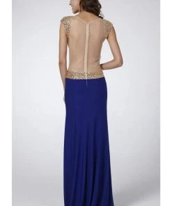 Cinderella Divine - 1547 Jeweled Cap Sleeve Illusion Gown 7 Cinderella Divine - 1547 Jeweled Cap Sleeve Illusion Gown