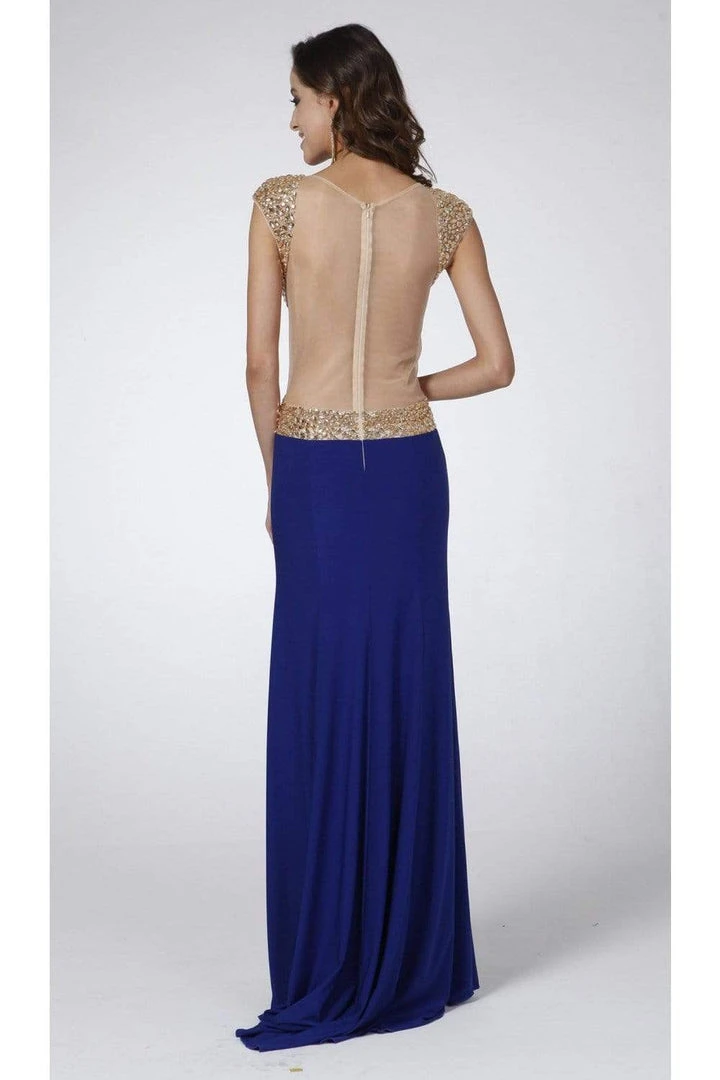 Cinderella Divine - 1547 Jeweled Cap Sleeve Illusion Gown 5 Cinderella Divine - 1547 Jeweled Cap Sleeve Illusion Gown