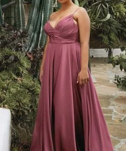 Cinderella Divine - 7485C Spaghetti Strap High Slit Gown 17 Cinderella Divine - 7485C Spaghetti Strap High Slit Gown