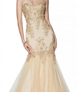 Cinderella Divine Lace Appliqued Mermaid Gown