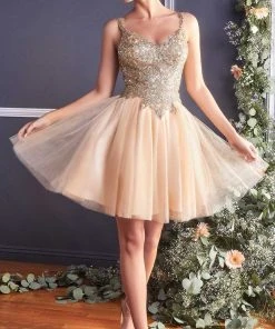 Cinderella Divine - 9239 Embellished V Neck A-line Dress 10 Cinderella Divine - 9239 Embellished V Neck A-line Dress