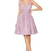 Cinderella Divine - AM391 Plunging V-neck Pleated A-line Dress