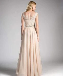 Cinderella Divine - Beaded Lace Illusion Bateau A-line Dress 17 Cinderella Divine - Beaded Lace Illusion Bateau A-line Dress