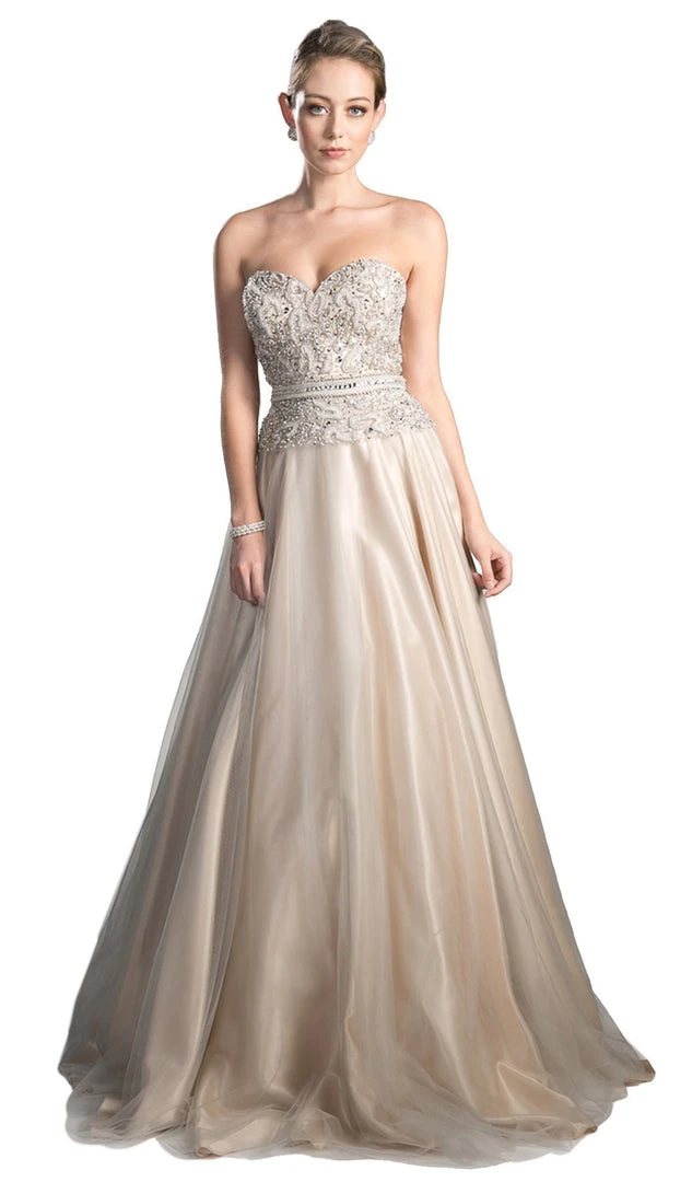 Cinderella Divine - Beaded Sweetheart Tulle A-line Evening Dress 3 Cinderella Divine - Beaded Sweetheart Tulle A-line Evening Dress
