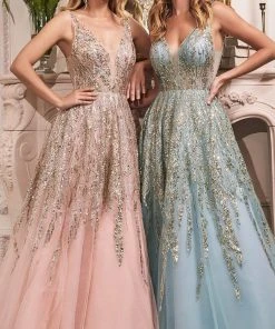 Cinderella Divine C135 - Sequin Sleeveless Prom Dress
