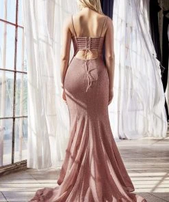 Cinderella Divine - CB054 Glitter Deep V-neck Mermaid Dress 9 Cinderella Divine - CB054 Glitter Deep V-neck Mermaid Dress