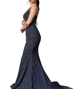 Cinderella Divine - CB054 Glitter Deep V-neck Mermaid Dress 8 Cinderella Divine - CB054 Glitter Deep V-neck Mermaid Dress