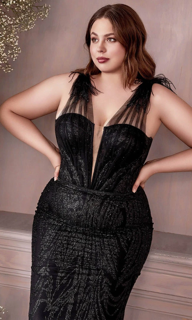 Cinderella Divine CB087C - Sheer Straps Trumpet Gown 5 Cinderella Divine CB087C - Sheer Straps Trumpet Gown