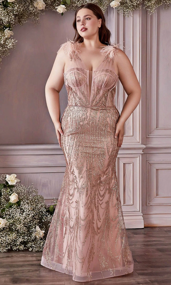 Cinderella Divine CB087C - Sheer Straps Trumpet Gown 3 Cinderella Divine CB087C - Sheer Straps Trumpet Gown