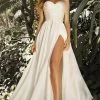 Cinderella Divine - CD0166W Sweetheart High Slit Bridal Dress