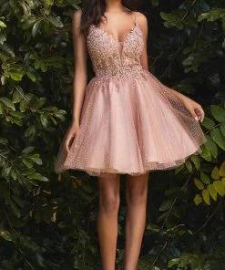 Cinderella Divine CD0189 - V-Neck Cocktail Prom Dress