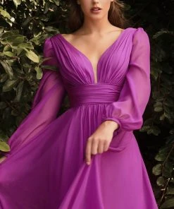 Cinderella Divine CD0192 - Bishop Sleeve Evening Dress 25 Cinderella Divine CD0192 - Bishop Sleeve Evening Dress