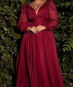 Cinderella Divine CD0192 - Bishop Sleeve Evening Dress 20 Cinderella Divine CD0192 - Bishop Sleeve Evening Dress