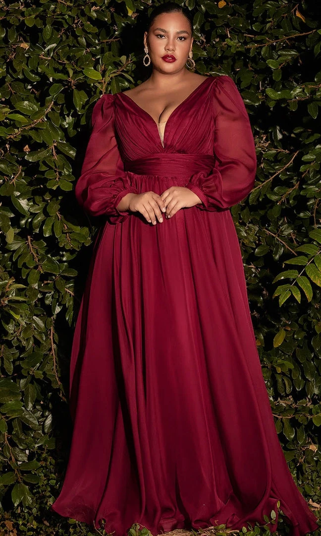 Cinderella Divine CD0192 - Bishop Sleeve Evening Dress 8 Cinderella Divine CD0192 - Bishop Sleeve Evening Dress