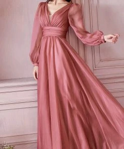 Cinderella Divine CD0192 - Bishop Sleeve Evening Dress 23 Cinderella Divine CD0192 - Bishop Sleeve Evening Dress