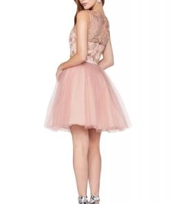 Cinderella Divine - CD20 Glitter Floral Tulle Cocktail Dress