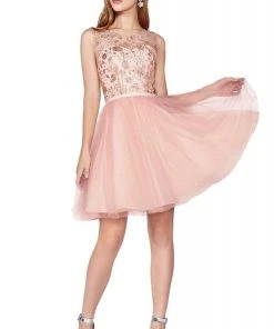 Cinderella Divine - CD20 Glitter Floral Tulle Cocktail Dress