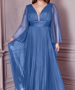Cinderella Divine CD242C - Bell Sleeve Evening Gown 13 Cinderella Divine CD242C - Bell Sleeve Evening Gown