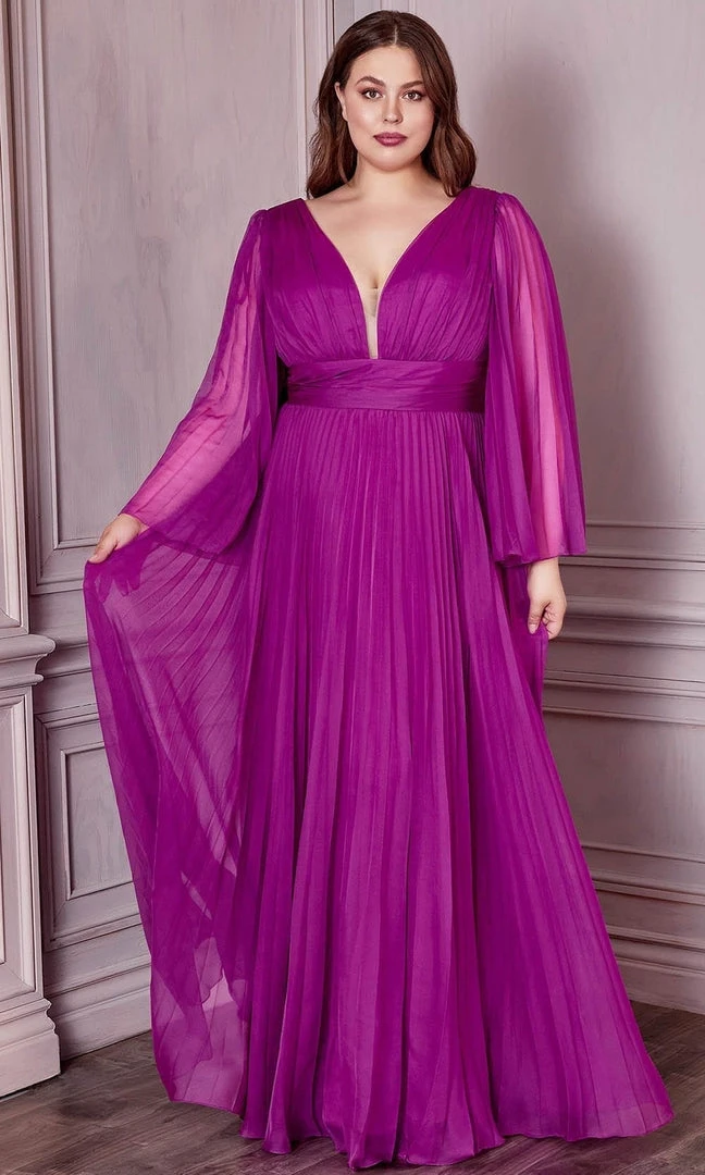 Cinderella Divine CD242C - Bell Sleeve Evening Gown 8 Cinderella Divine CD242C - Bell Sleeve Evening Gown
