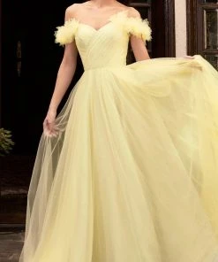 Cinderella Divine CD957 - Off-shoulder Long Gown