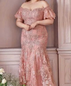 Cinderella Divine CD959C - Embroidered Trumpet Dress