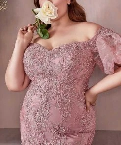 Cinderella Divine CD959C - Embroidered Trumpet Dress