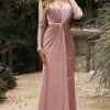 Cinderella Divine - CH175 V-Neck Knot Front Sheath Gown