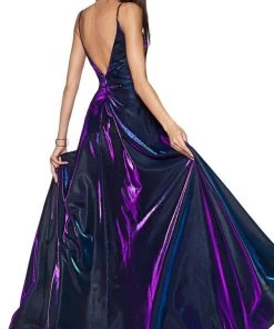 Cinderella Divine - CJ506 Metallic Iridescent Plunging Sweetheart Gown 16 Cinderella Divine - CJ506 Metallic Iridescent Plunging Sweetheart Gown