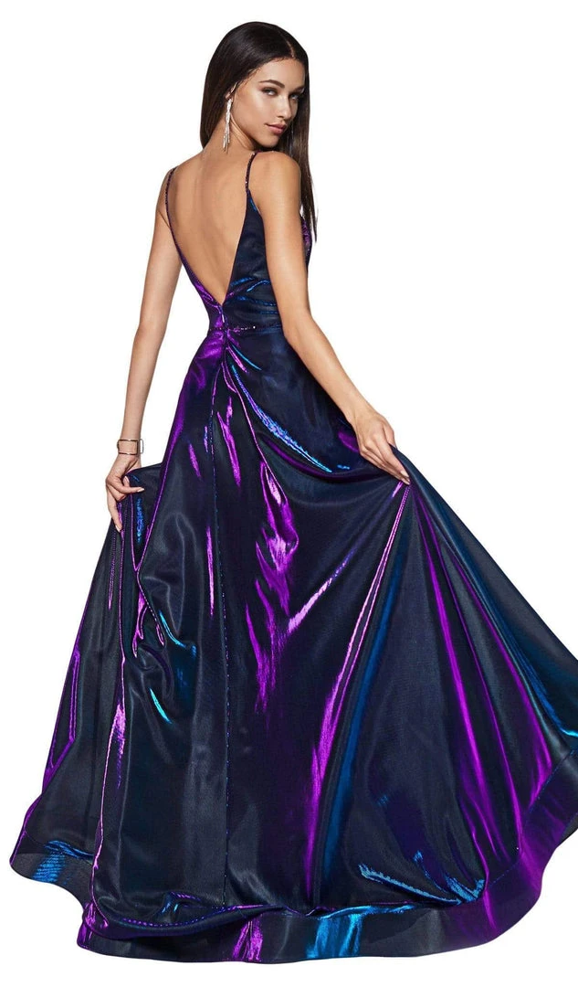 Cinderella Divine - CJ506 Metallic Iridescent Plunging Sweetheart Gown 8 Cinderella Divine - CJ506 Metallic Iridescent Plunging Sweetheart Gown
