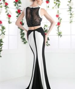 Cinderella Divine - CR753 Two Piece Jewel Neck Sheath Dress 5 Cinderella Divine - CR753 Two Piece Jewel Neck Sheath Dress