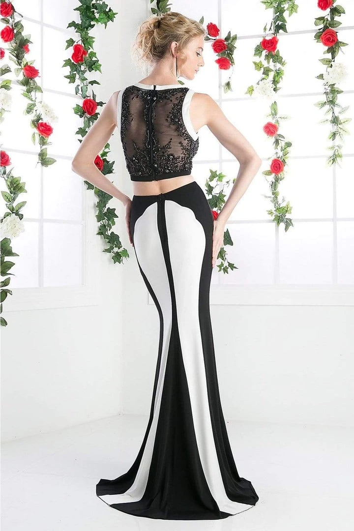 Cinderella Divine - CR753 Two Piece Jewel Neck Sheath Dress 4 Cinderella Divine - CR753 Two Piece Jewel Neck Sheath Dress