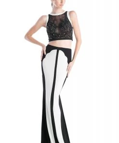 Cinderella Divine - CR753 Two Piece Jewel Neck Sheath Dress