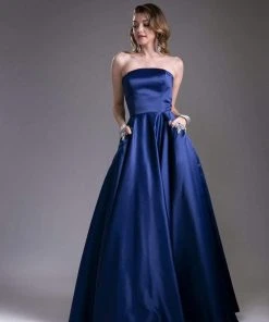 Cinderella Divine - Embellished Strapless A-line Evening Dress