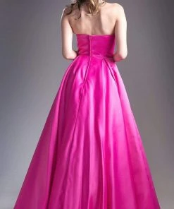 Cinderella Divine - Embellished Strapless A-line Evening Dress