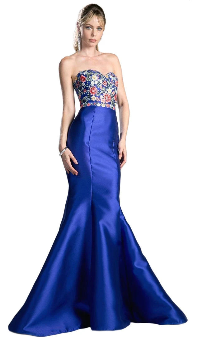 Cinderella Divine - HW06 Floral Embellished Strapless Mermaid Evening Gown 3 Cinderella Divine - HW06 Floral Embellished Strapless Mermaid Evening Gown