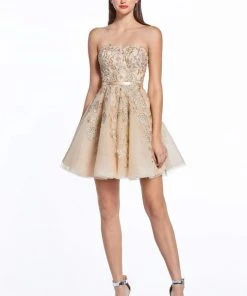 Cinderella Divine - KV1048 Floral Applique Sweetheart A-line Dress