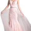 Cinderella Divine - Lace Appliqued Mermaid Dress With Overlay