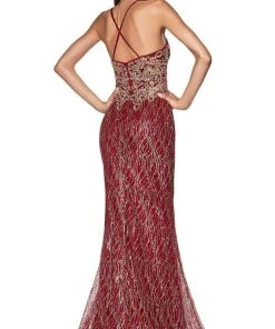 Cinderella Divine - Sleeveless V-Neck Glitter Lace Mermaid Gown ML934 11 Cinderella Divine - Sleeveless V-Neck Glitter Lace Mermaid Gown ML934