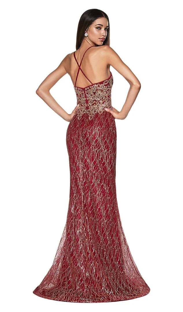 Cinderella Divine - Sleeveless V-Neck Glitter Lace Mermaid Gown ML934 6 Cinderella Divine - Sleeveless V-Neck Glitter Lace Mermaid Gown ML934