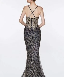 Cinderella Divine - Sleeveless V-Neck Glitter Lace Mermaid Gown ML934 13 Cinderella Divine - Sleeveless V-Neck Glitter Lace Mermaid Gown ML934