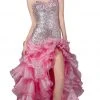 Cinderella Divine - Strapless Sequined Ruffled Evening Gown