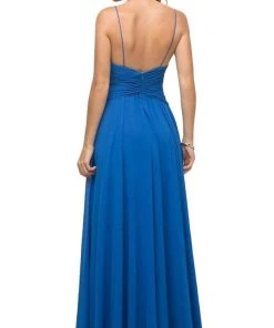 Cinderella Divine - UF295 Sleeveless Ruched Chiffon A-Line Dress