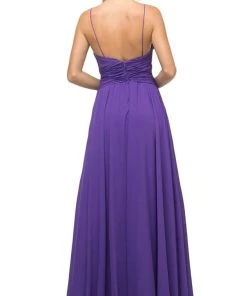 Cinderella Divine - UF295 Sleeveless Ruched Chiffon A-Line Dress
