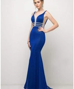 Cinderella Divine - UK022 Illusion Sleeveless Bodice Mermaid Gown