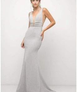 Cinderella Divine - UK022 Illusion Sleeveless Bodice Mermaid Gown