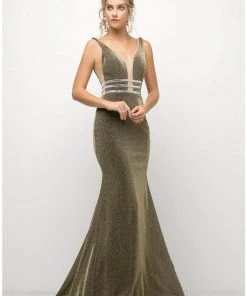 Cinderella Divine - UK022 Illusion Sleeveless Bodice Mermaid Gown