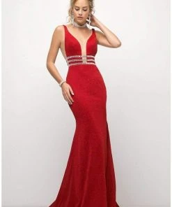 Cinderella Divine - UK022 Illusion Sleeveless Bodice Mermaid Gown