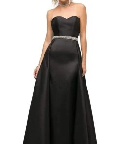 Cinderella Divine - UT253 Strapless Mikado Crystal Beaded Belt Gown 9 Cinderella Divine - UT253 Strapless Mikado Crystal Beaded Belt Gown